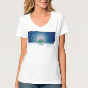 Camiseta Personagem adorável de boneco de neve de Natal do