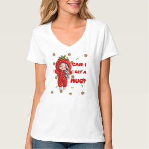 Camiseta Personagem adorável de capuz de morango
