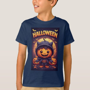 Camiseta Personagem Adorável de Halloween com Fantasia de A