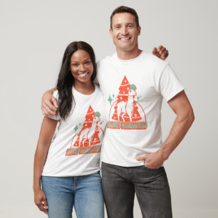 Camiseta Personagem Animal Natal Retro Llama Alpaca
