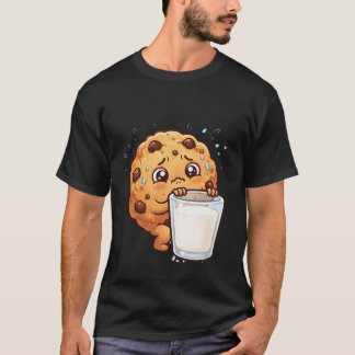 Camiseta Personagem ansioso de biscoito com gotas de chocol