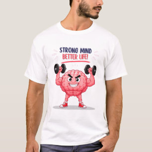 Camiseta Personagem Cerebral Divertido de Academia Citação 