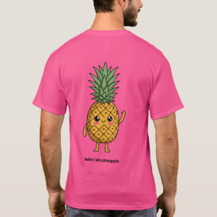 Camiseta personagem de abacaxi alegre