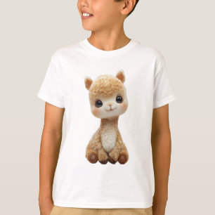 Camiseta Personagem de Alpaca Sentado Adoravelmente Fofo pa