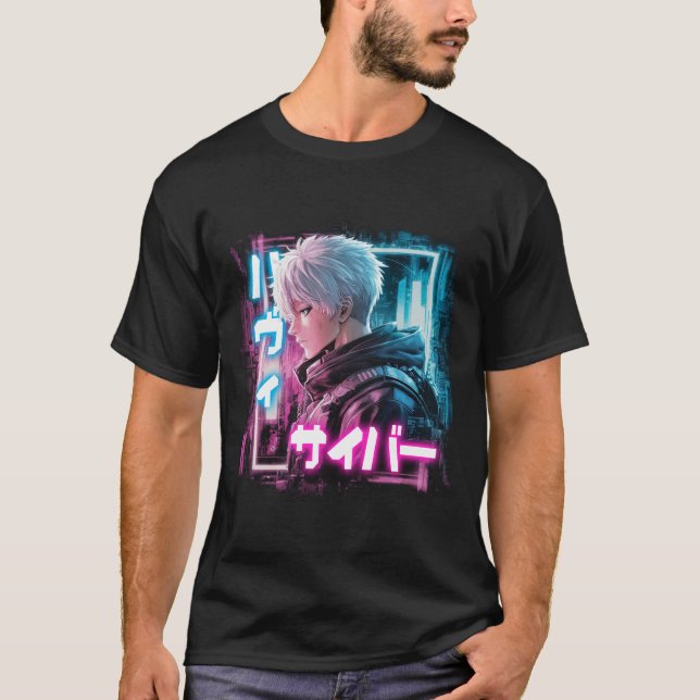Camiseta Personagem de anime Cyberpunk no Japão (Frente)