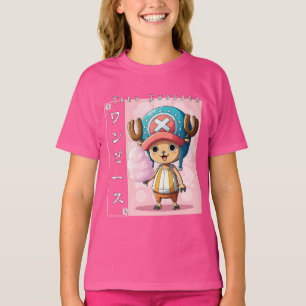 Camiseta Personagem de Anime Fofo de Rena com Remédio Verme
