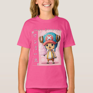 Camiseta Personagem de Anime Fofo de Rena com Remédio Verme