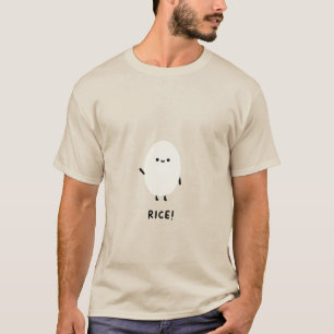 Camiseta personagem de arroz fofo minimalista kawaii arroz