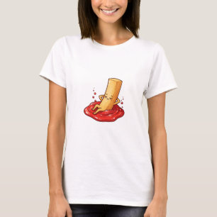 Camiseta Personagem de Batata Frita Relaxada Reclinada em K