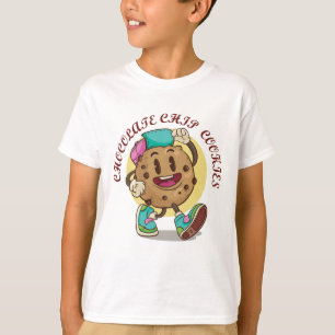 Camiseta Personagem de Biscoito com Gotas de Chocolate Fofo