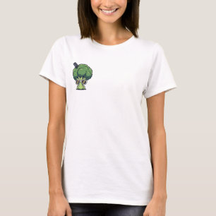 Camiseta Personagem de Brócolis Estiloso e Legal com Óculos