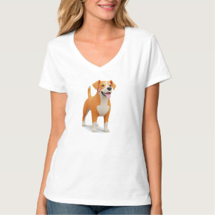 Camiseta Personagem de cachorro de desenho animado 3D fofo