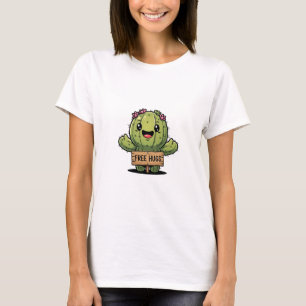 Camiseta Personagem de Cactus de Desenho Animado Fofo Ofere