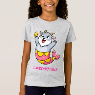 Camiseta Personagem de Capricórnio Bode Sereia Zodíaco Fofo