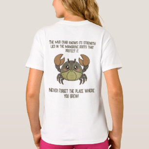 Camiseta Personagem de Caranguejo de Lama Sorridente Adoráv