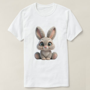 Camiseta Personagem de Coelho Bonito e Fofinho em 3D