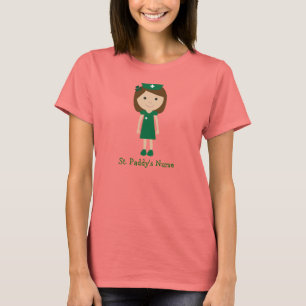 Camiseta Personagem de desenho animado bonito da enfermeira