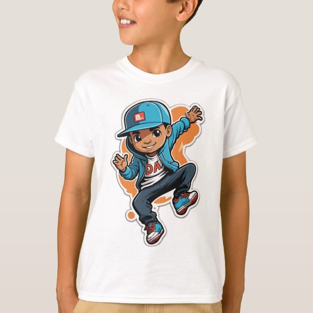 Camiseta Personagem de desenho animado de Estilo de Rua leg (Frente)