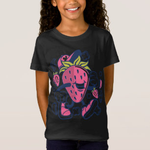 Camiseta Personagem de desenho animado de Fruta de Morango