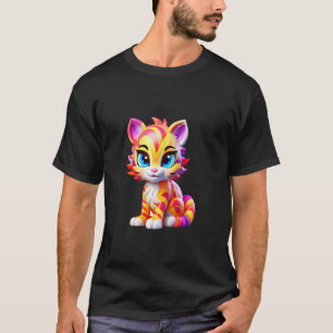 Camiseta Personagem de Desenho Animado de Gato Listrado Col