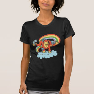 Camiseta personagem de desenho animado de gorila feliz veto