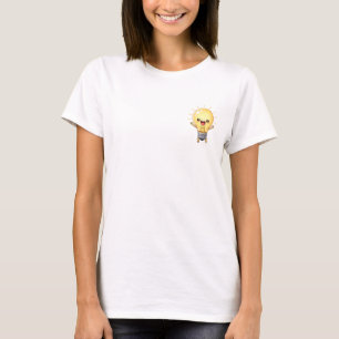Camiseta Personagem de desenho animado de lâmpada brilhante