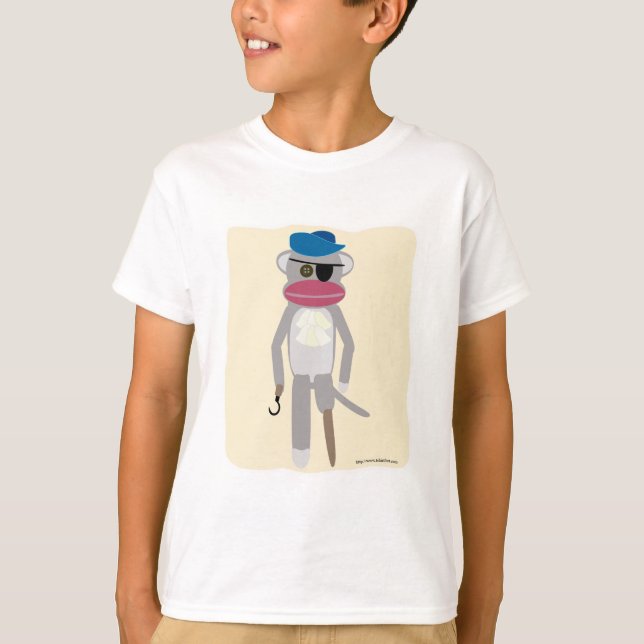 Camiseta Personagem de desenho animado de macaco pirata (Frente)