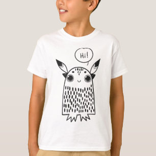Camiseta Personagem de desenho animado de monstro bonito
