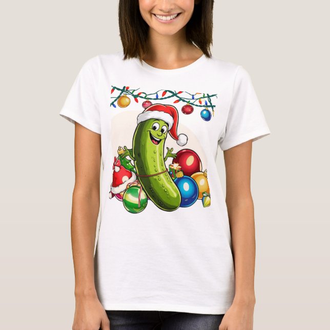 Camiseta Personagem de desenho animado de picles de Natal (Frente)