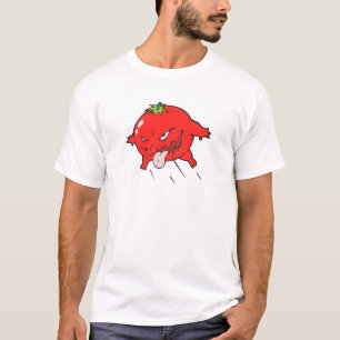 Camiseta personagem de desenho animado de tomate podre zang