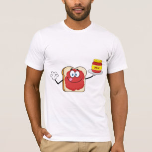 Camiseta Personagem de Desenho Animado de Torrada com Gelei