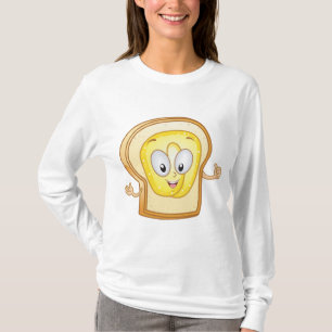 Camiseta Personagem de desenho animado de torrada com mante