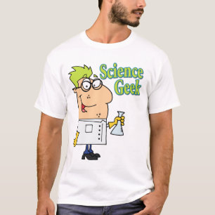 Camiseta personagem de desenho animado geek de ciência engr