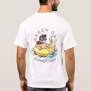 Camiseta Personagem de desenho animado no Dia da Praia no A