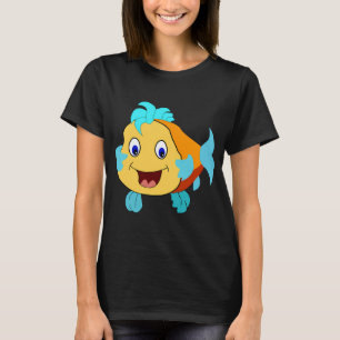 Camiseta Personagem de desenho animado peixe dourado feliz