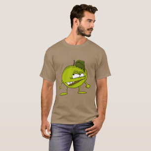 Camiseta Personagem de desenho animado verde da maçã com 