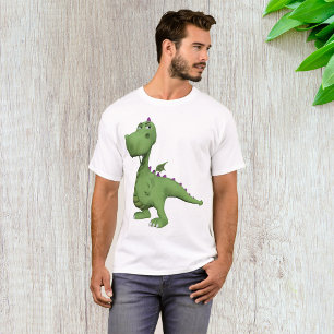 Camiseta Personagem de Dinossauro Verde com Espinhos Roxos