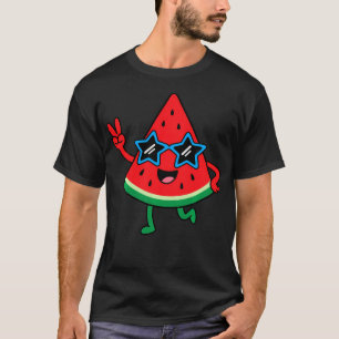 Camiseta Personagem de Fatia de Melancia Divertida Com