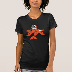 Camiseta Personagem de Lagosta de Desenho Animado Sorrident