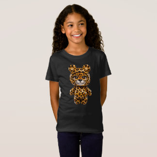 Camiseta Personagem de Leopardo Fofo Chibi Animal da Selva