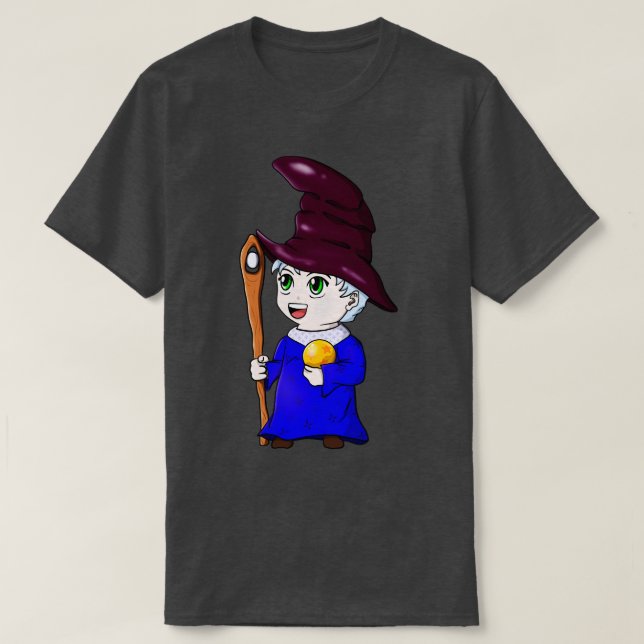 Camiseta Personagem de Mago Fofo Chibi (Frente do Design)