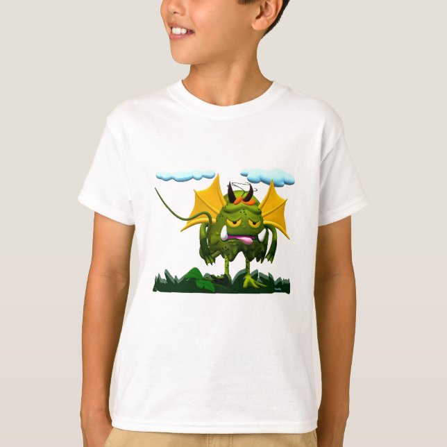Camiseta Personagem de Monstro de Pântano Animado (Frente)