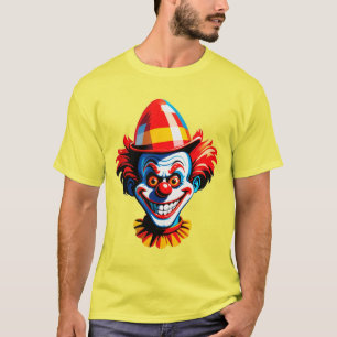 Camiseta Personagem de Palhaço Colorido em Fantasia Brilhan