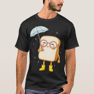 Camiseta Personagem de Pão Fofo com Guarda-Chuva – Chuva Ac
