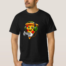 Personagem de Pizza de Jogador Engraçado Design de