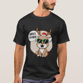 Camiseta Personagem de rena 'Favorito do Papai Noel'