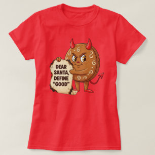 Camiseta Personagem Divertido de Biscoito de Natal