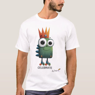 Camiseta Personagem Engraçado com Coroa   CELEBRAR - Por De