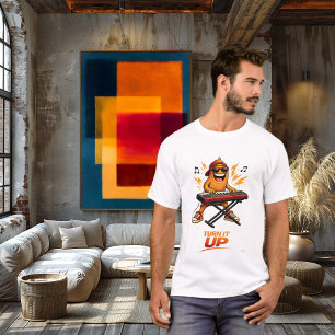 Camiseta Personagem engraçado de jogador de teclado laranja