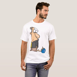 Camiseta Personagem engraçado e triste de jogador de bolich